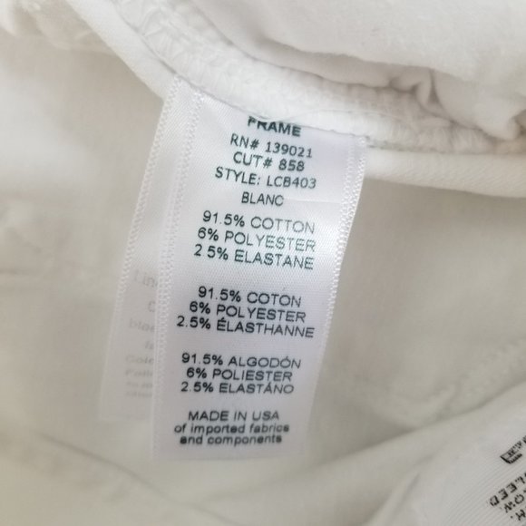FRAME Denim 25 "Le Bell" White Crop Jeans #LCB403 - Picture 9 of 10